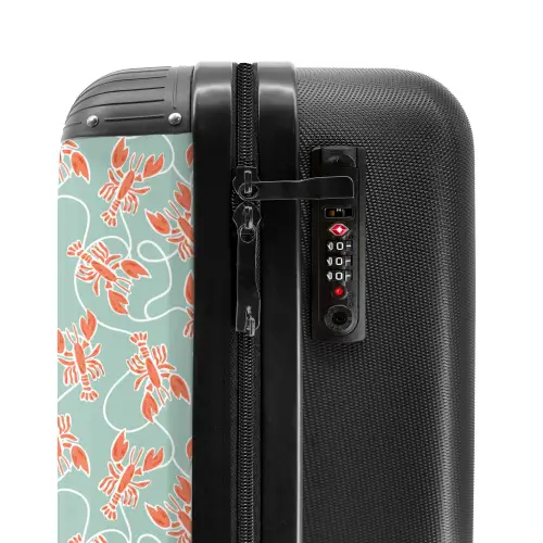 Kreeft print groen NBS - Handbagage koffer - Volwassenen Unisex middel -slot