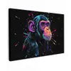 Aap - Verf - Neon - Kleur Tuinposter op houten frame 2 cm dik klein -3d