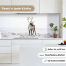 Rendier - Gewei - Sneeuw - Winter keuken achterwand 2 middel -sfeer4_DE