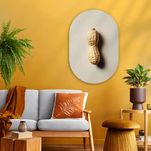 Pinda - Ruw - Beige Wandcirkel Ovaal Glas middel -sfeer4