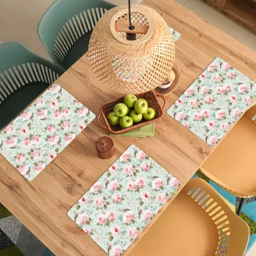 Rozen - Vogels - Pastel - Kleurrijk Placemat vinyl groot 368 -zzsfeer5_Kitchenyeah-website