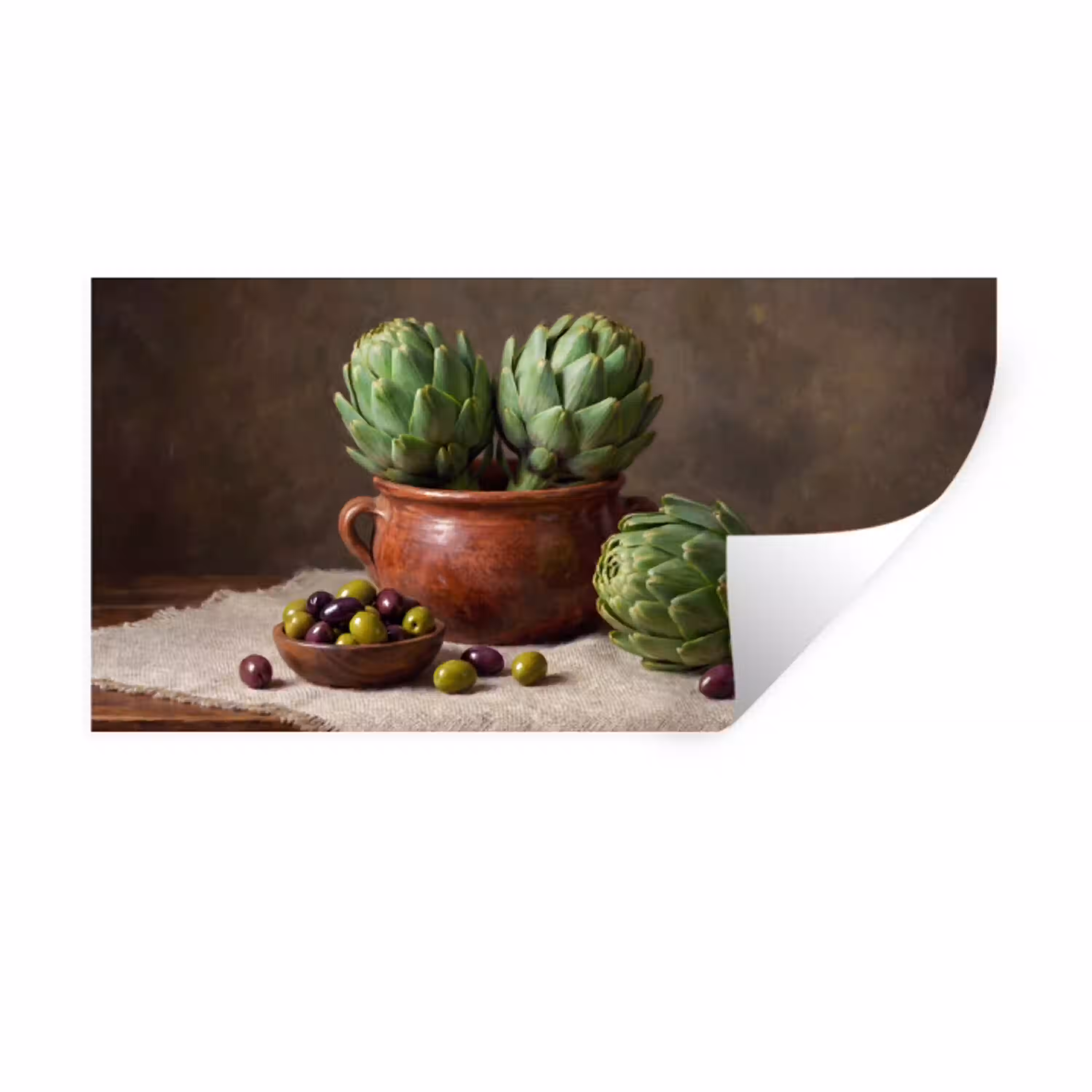 Artisjokken - Olijven - Eten Muursticker klein -3d