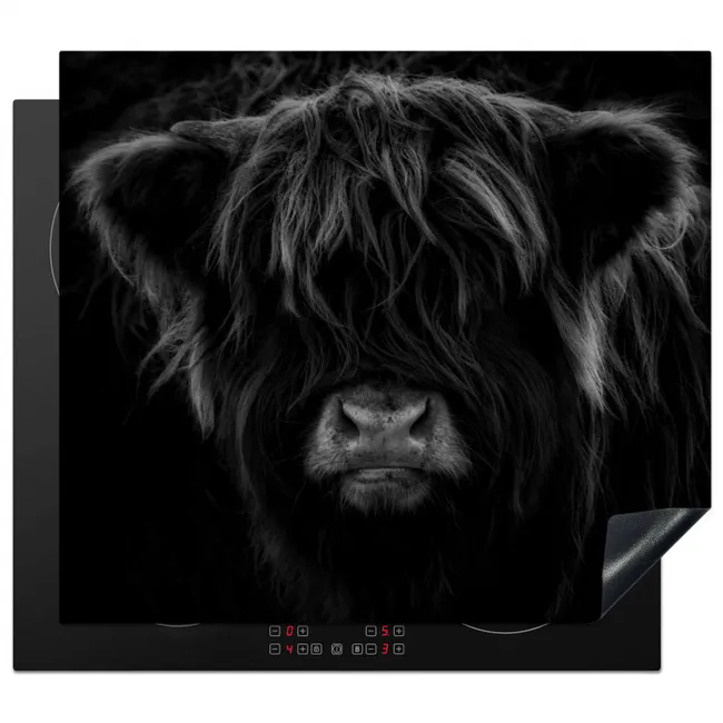 Inductie beschermer - Schotse hooglander - Koe - Zwart - Wit - Dieren