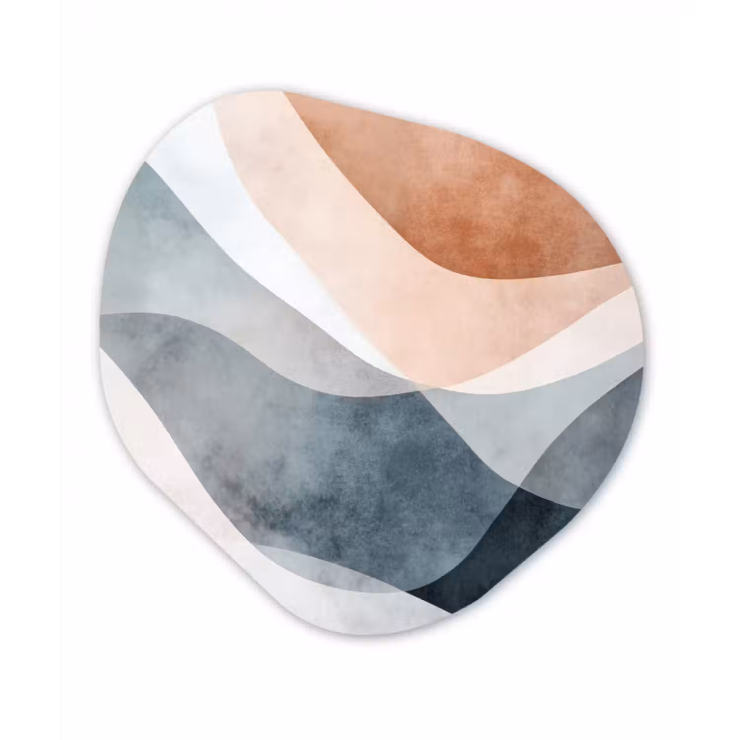 Glasbild Organische Form - Abstrakt - Wellen - Blau