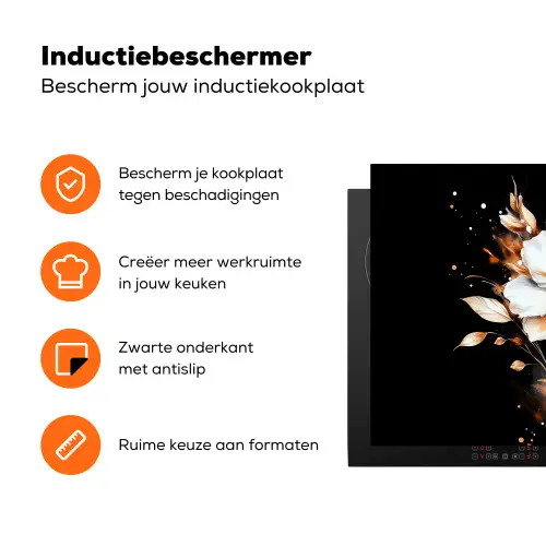 Bloem - Verf - Goud - Graffiti - Modern Inductie beschermer vinyl 3mm klein -zzzzzzz-td-ups