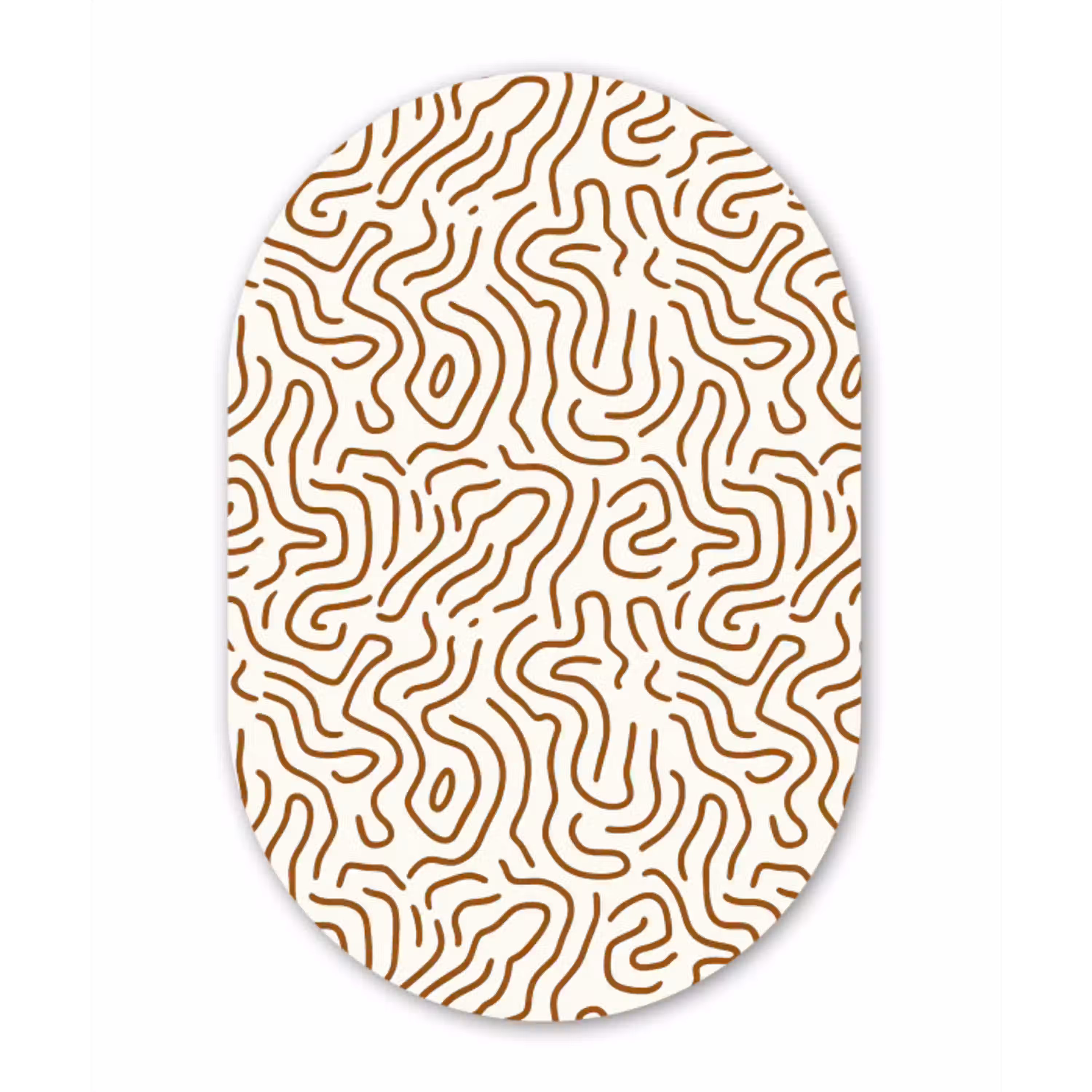 Minimalistisch - Patroon - Terracotta Wandcirkel Ovaal Aluminium middel 839 -3d