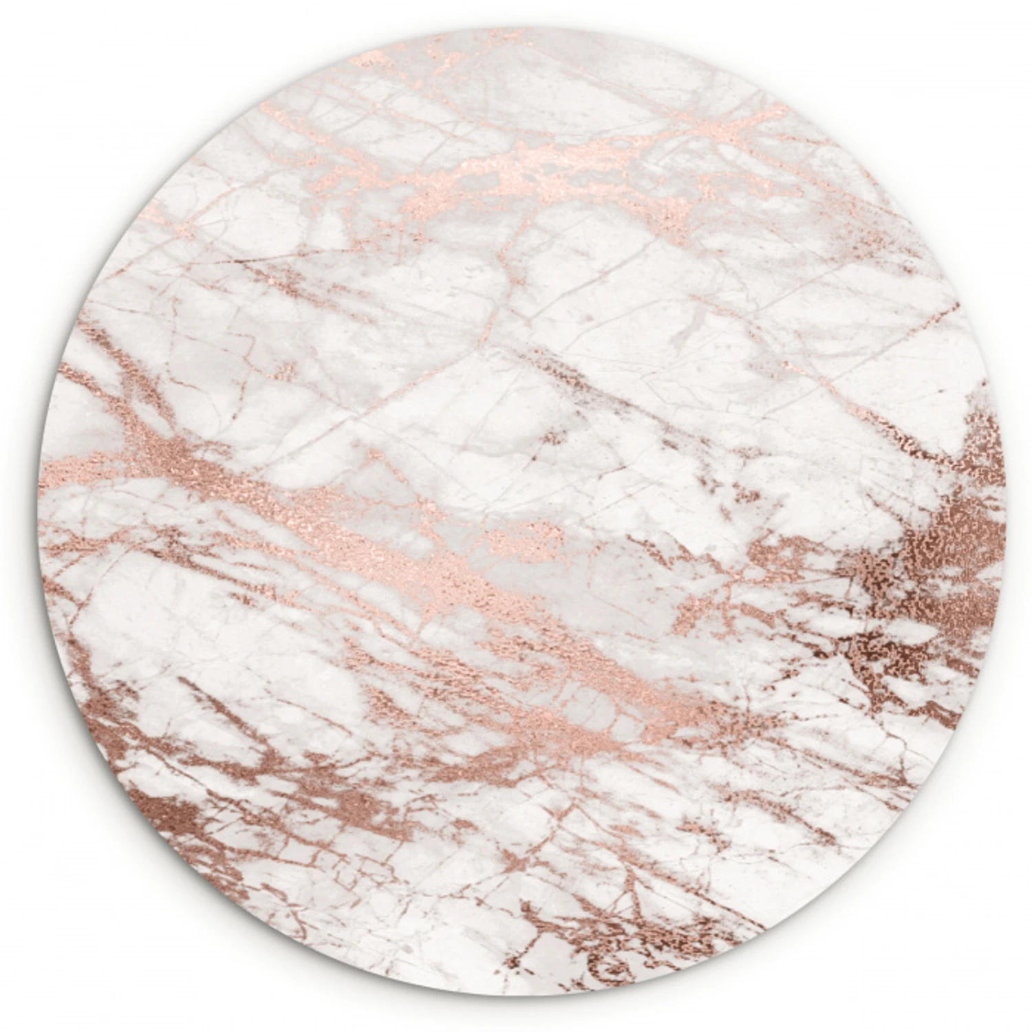 Marmer - Roze - Luxe - Marmerlook - Glitter - Design Wandcirkel kunststof plaat 5mm dik klein -3d
