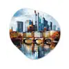 Bomen Frankfurt- Stad - Skyline - Brug Wandcirkel Organisch Plexiglas middel -3d