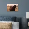 Paard - Zonsondergang - Bruin poster papier klein -sfeer2