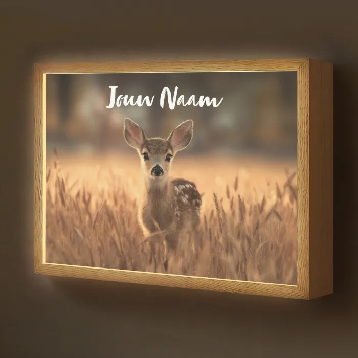 Hert - Graanveld - Bruin Light Box met batterij (Wandlamp kind) middel -z3d_website