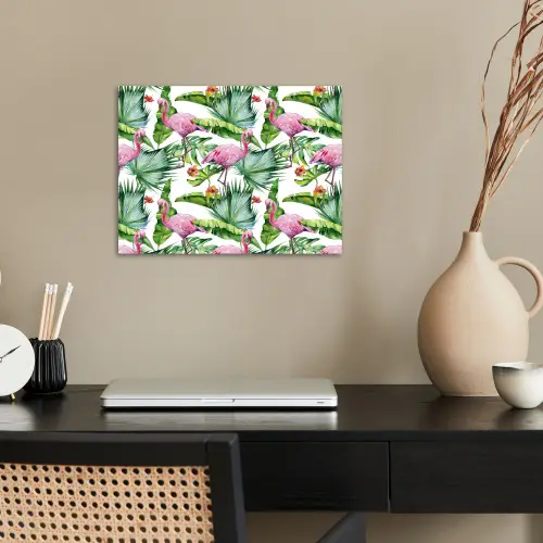 Inductie beschermer - Flamingo - Bladeren - Afdekplaat voor kookplaat - Tropisch poster papier klein -sfeer1