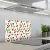Tomaat - Paprika - Komkommer - Patroon keuken achterwand spatscherm klein 900 -3d_schuin