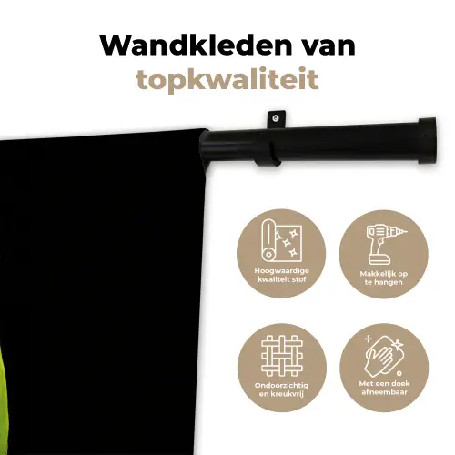 Papegaai - Veren - Opvallend - Groen Wandkleed katoen klein -sfeer2