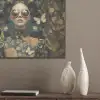 Vrouw - Bladeren - Goud - Vlinders PET vilt klein -sfeer6_closeup