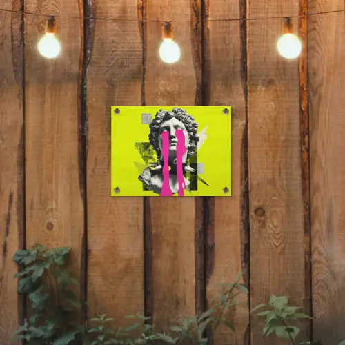 Buste - Verf - Geel tuinposter los doek klein -sfeer1