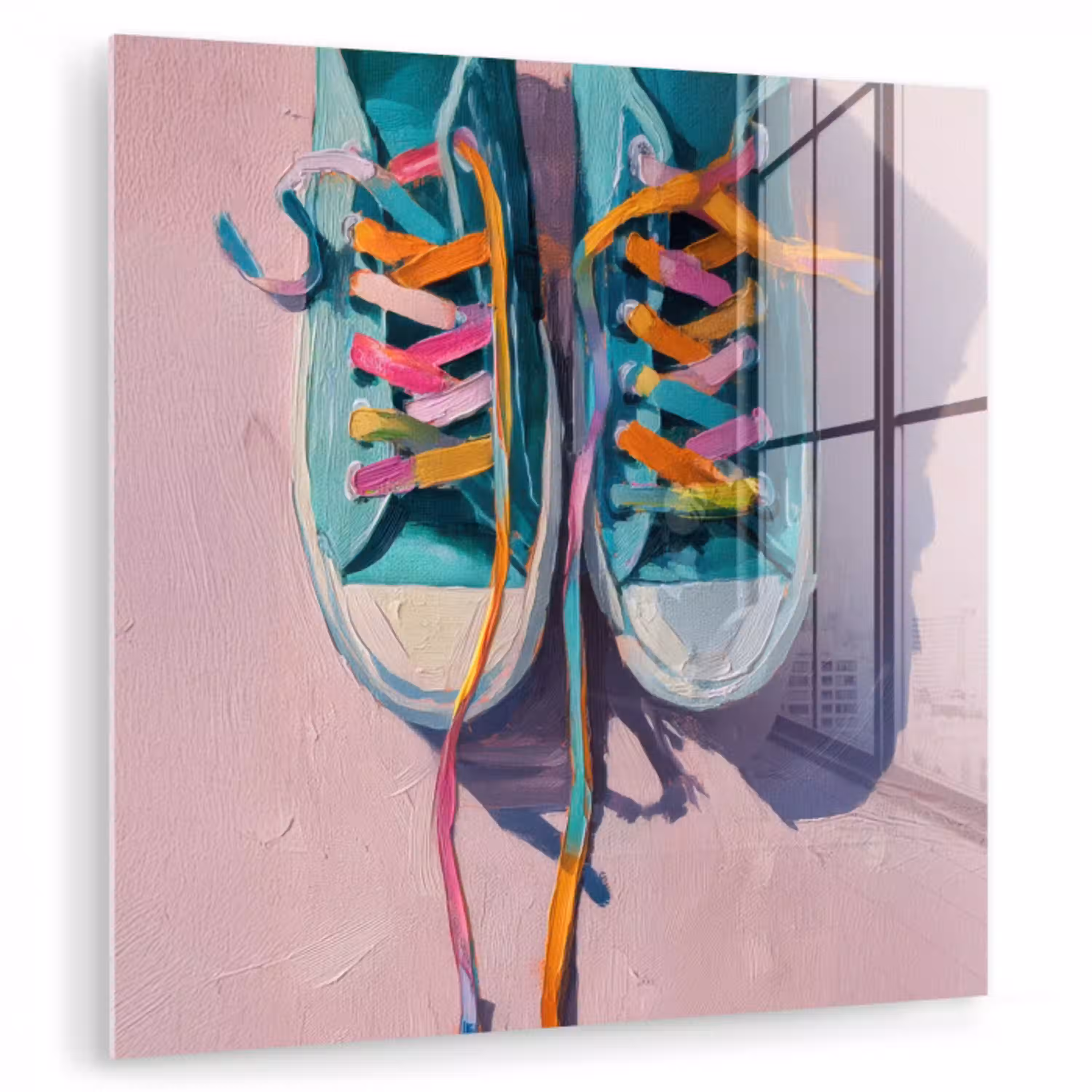Sneakers - Veters - Kleurrijk - Schaduw plexiglas 5mm klein -zzzproduct_nieuw