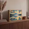 Berg - Rivier - Zonsondergang Light Box met batterij (Wandlamp) middel -sfeer2