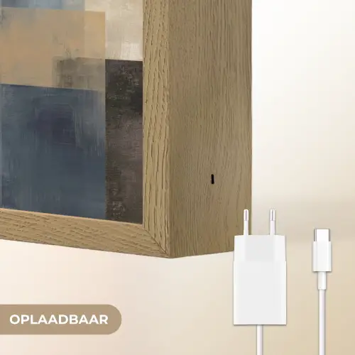 Rechthoeken - Abstract - Blauw Light Box met batterij (Wandlamp) middel -USP_websiteoplaadbaarNL