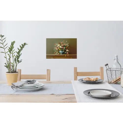 Vaas - Pastel - Kleuren - Bloemen Muursticker klein -eettafel