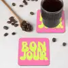 Bonjour - Roze - Fel groen onderzetter kurk middel -sfeer2