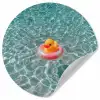 Badeend - Zwemband - Geel Wandcirkel behangsticker klein -3d