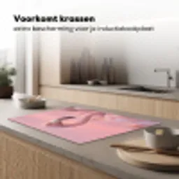 Flamingo - Portret - Roze Inductie beschermer vinyl 3mm klein -sfeer1