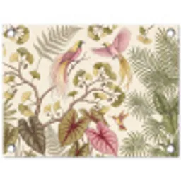 Vogels - Tropisch - Botanisch - Roze tuinposter los doek klein -3d