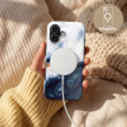 Abstract - Acryl - Blauw - Goud - Elegant Toughcase MagSafe Apple iPhone 17 klein -USP_MagsafeV