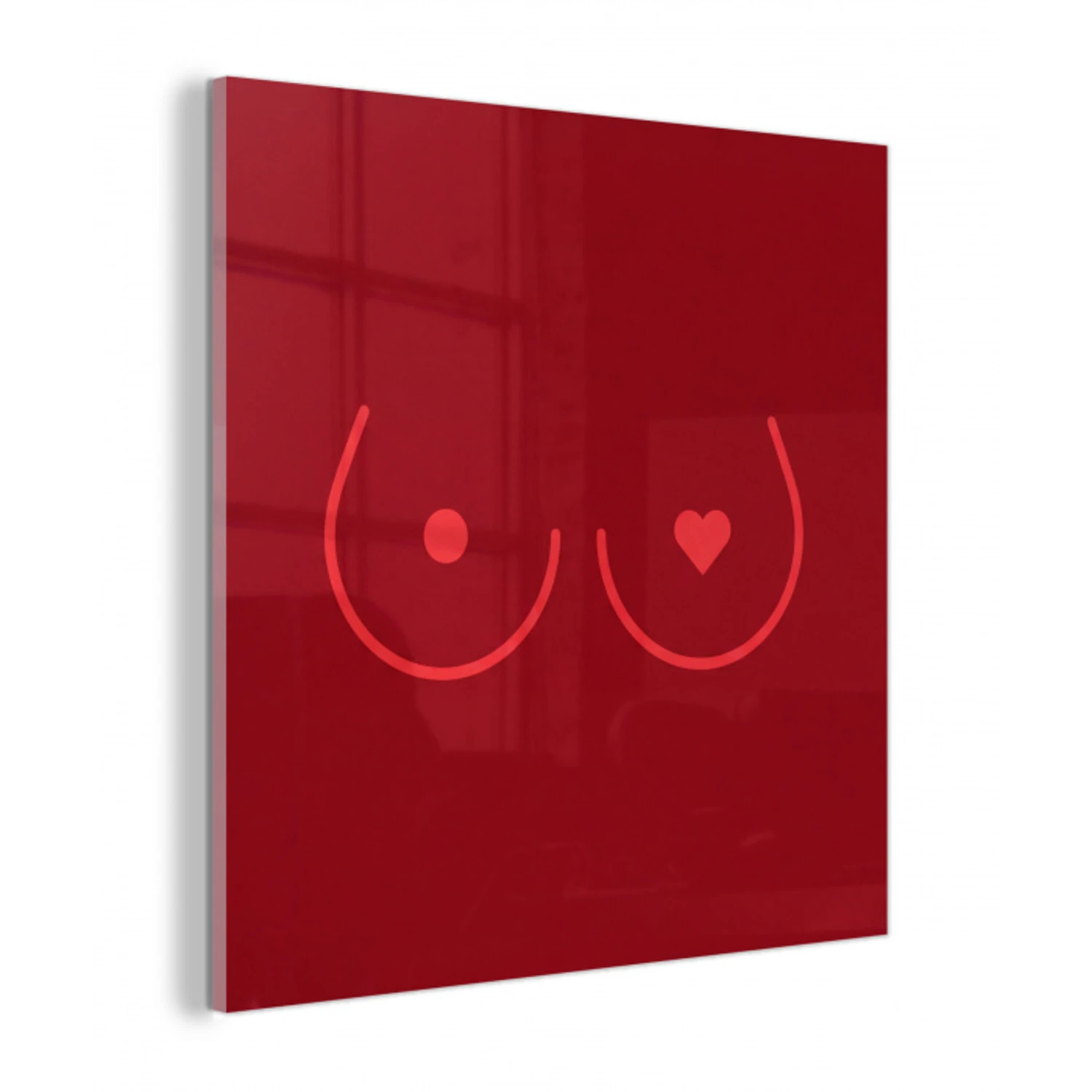 Minimalistisch - Lijnillustratie - Rood plexiglas 5mm klein -z3d