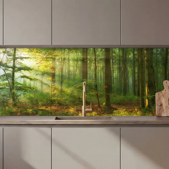 Zon - Bos - Bomen - Natuur - Herfst keuken achterwand 2 middel zz_3dshopping
