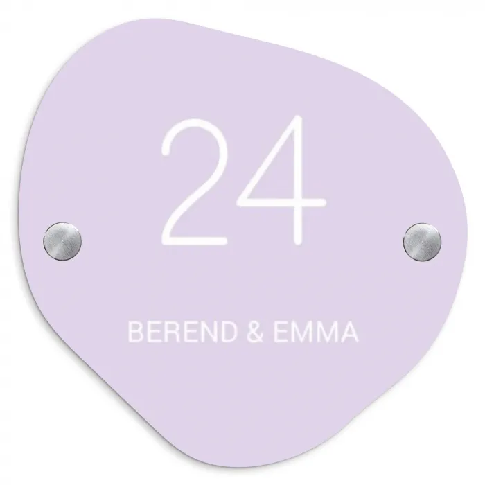 Lila - Klassiek Naambord Organisch middel -3d