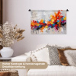 Abstract - Schilderij - Kleurrijk - Dynamisch Wandkleed katoen klein -tsfeer1_DE