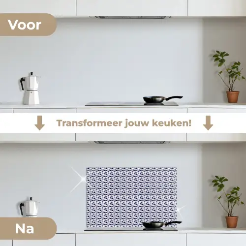 Oceaan - Bubbel - Blauw - Wit keuken achterwand spatscherm klein 900 -voor_na_NL