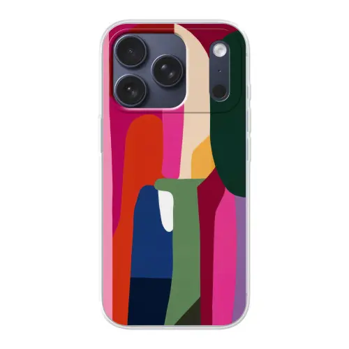 Kleurvakken - Recht - Rond - Abstract Telefoonhoesje iPhone 17 Pro klein -3d