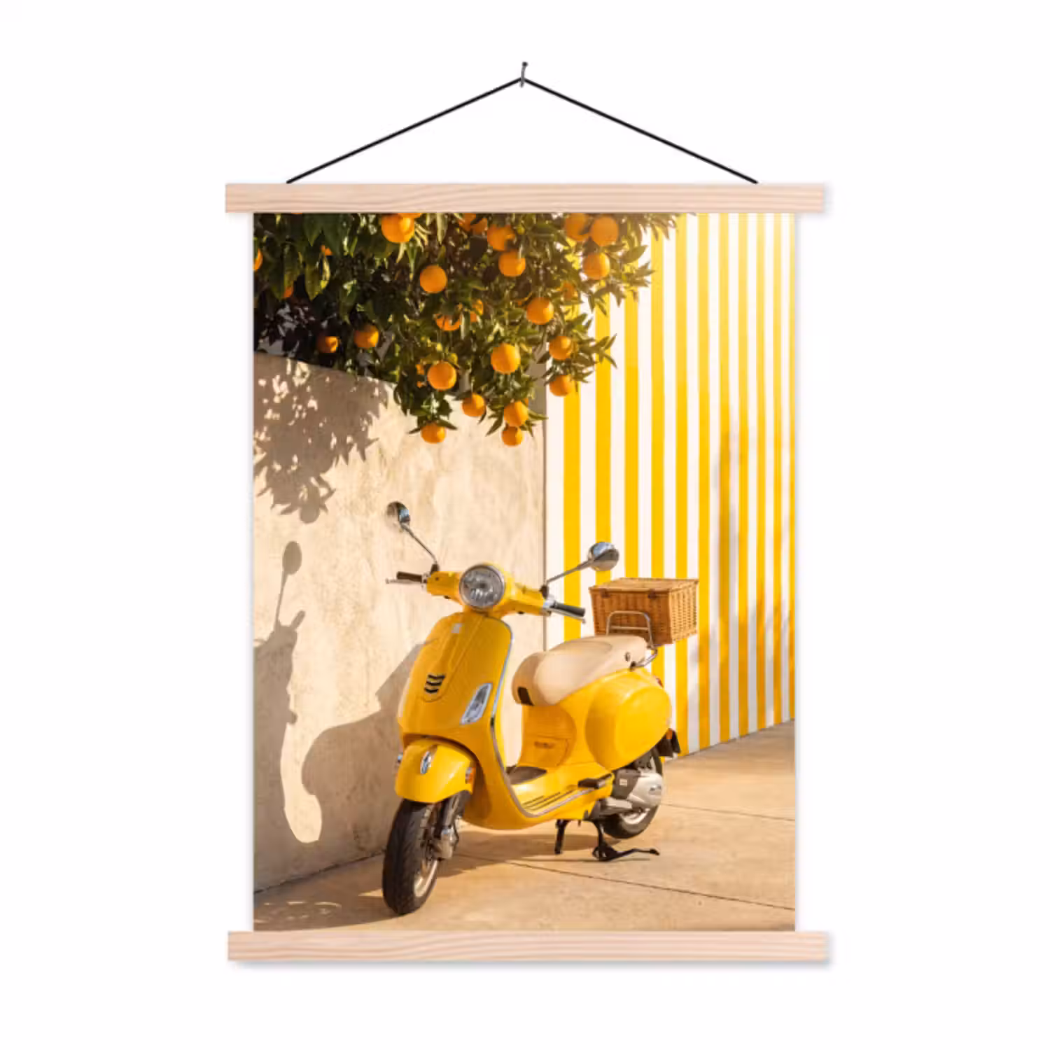 Hanging Poster - Scooter - Nature - Summer - Yellow - Mediterranean