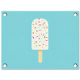 Ijsje - Stokje - Sprinkles - Lichtblauw tuinposter los doek klein -3d