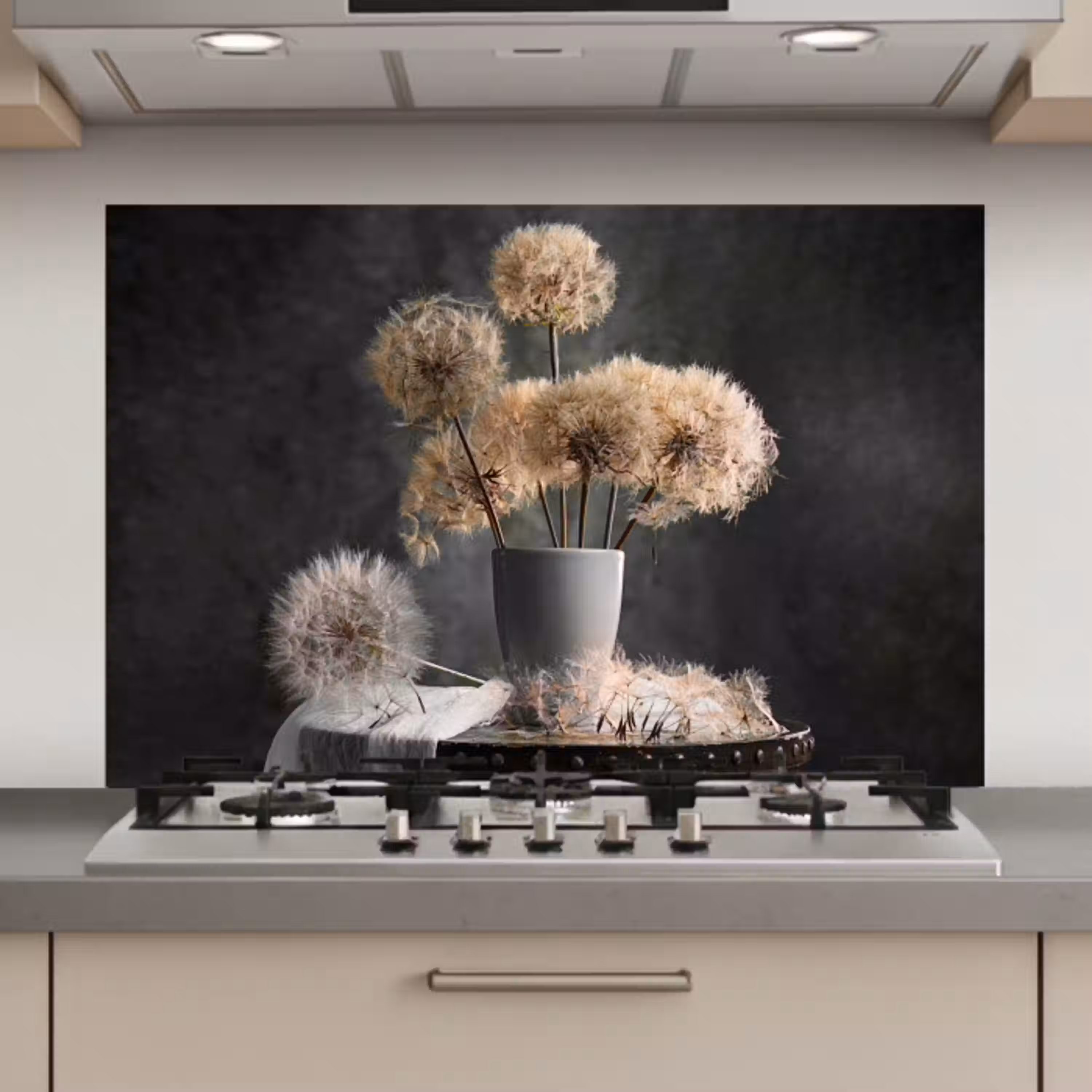 Bloemzaden - Paardenbloem- Vaas - Stilleven - Boeket keuken achterwand spatscherm klein -3d_website