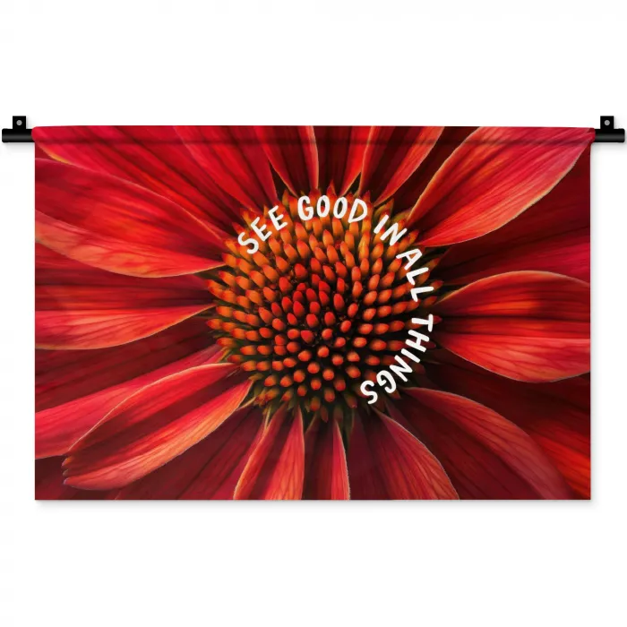 Close up - Bloem - Quote - Rood Wandkleed katoen klein -zz3d