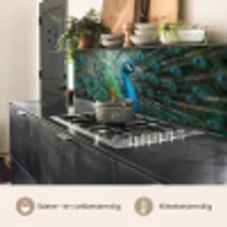 Pauw - Veren - Blauw keuken achterwand 2 middel -usp_NL