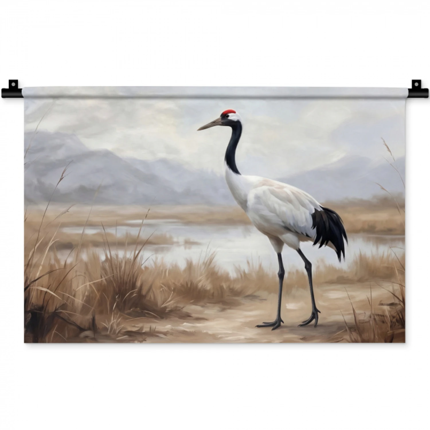 Kraanvogel - Natuur - Realistisch Wandkleed katoen klein -zz3d