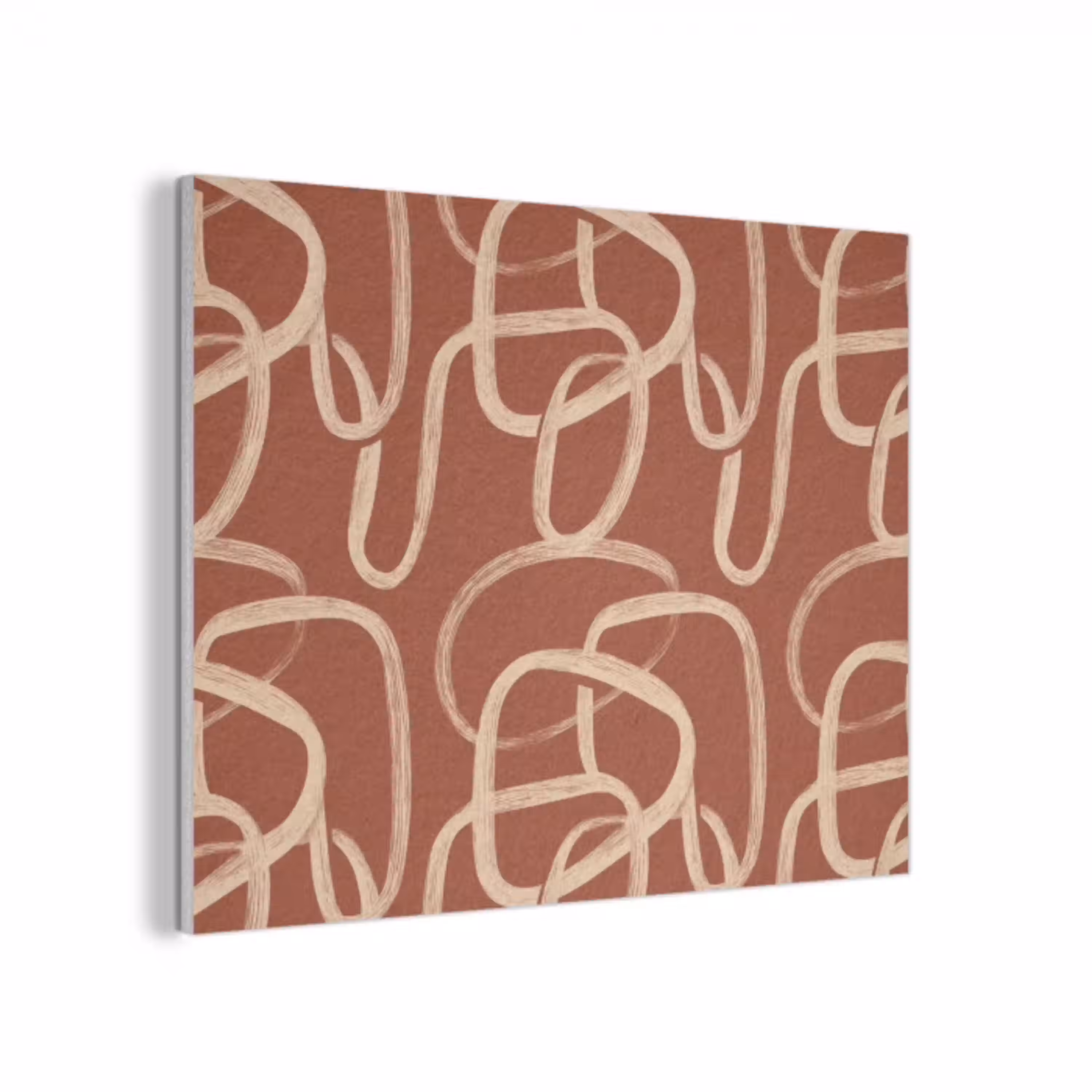 Lijnen - Abstract - Organisch - Terracotta - Crème PET vilt klein 837 -3d