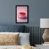 Taart - Hart - Roze fotolijst zwart zonder passe partout klein -sfeer3