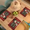 Klassiek - Kerstgroet - Sneeuwpop - Rood Placemat vinyl groot -zzsfeer5_Kitchenyeah-website