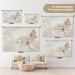 Vlinder - Bloem -Natuur - Beige Wandkleed katoen klein -tsfeer8_DE