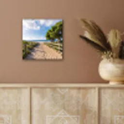 Strand - Zandpad - Oceaan - Natuur aluminium wit klein -sfeer4