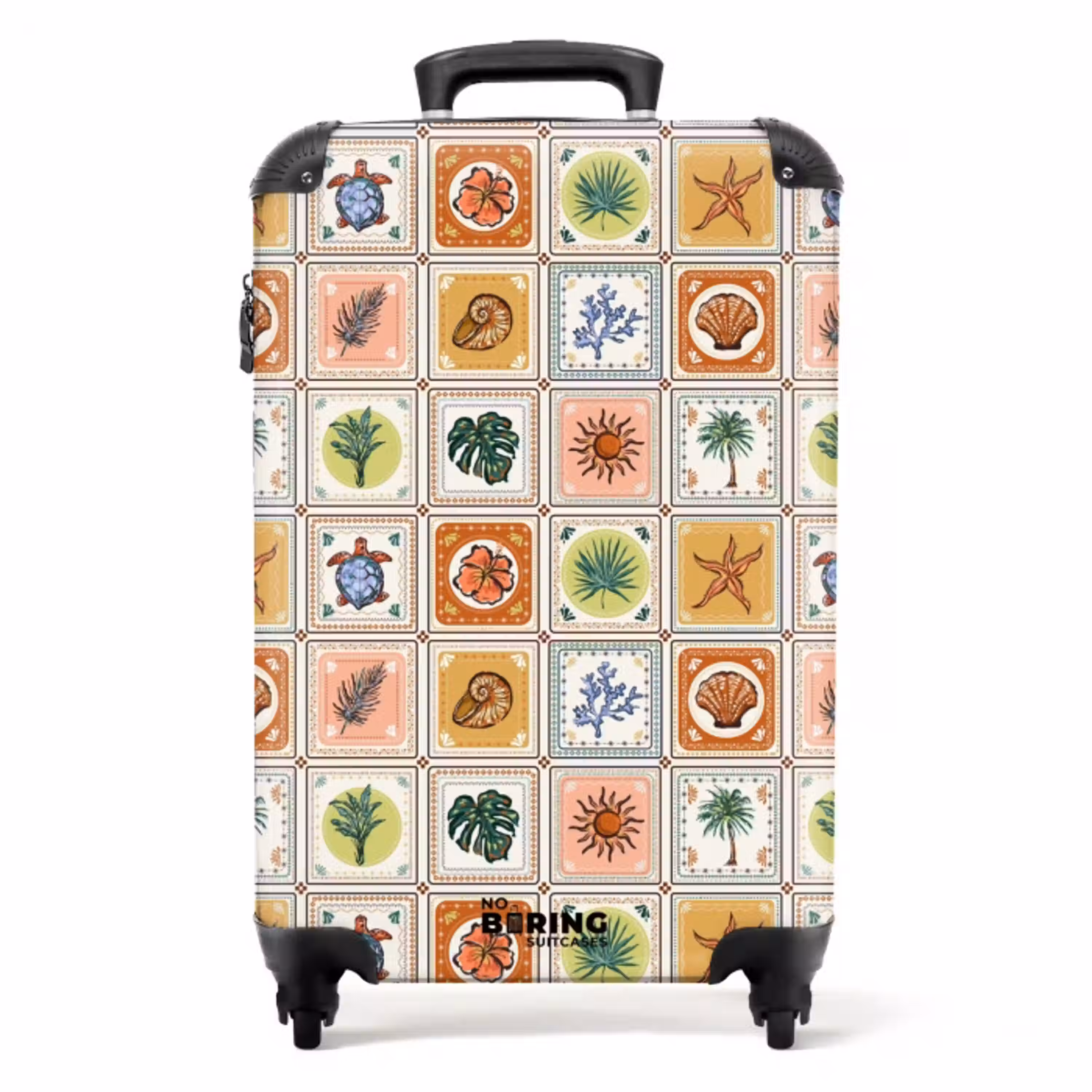 Zomerse tegeltjes print NBS - Handbagage koffer - Volwassenen Unisex middel -productfoto_recht