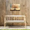 Herfst - Boom - Oranje - Bladeren - Levensboom - Abstract Tuinposter op houten frame 2 cm dik klein -sfeer4
