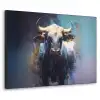 Stier - Zwart - Abstract - Horens Textielframe zwart klein -3d