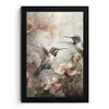 Kolibrie - Vogels - Bloemen - Planten fotolijst zwart zonder passe partout klein -3d