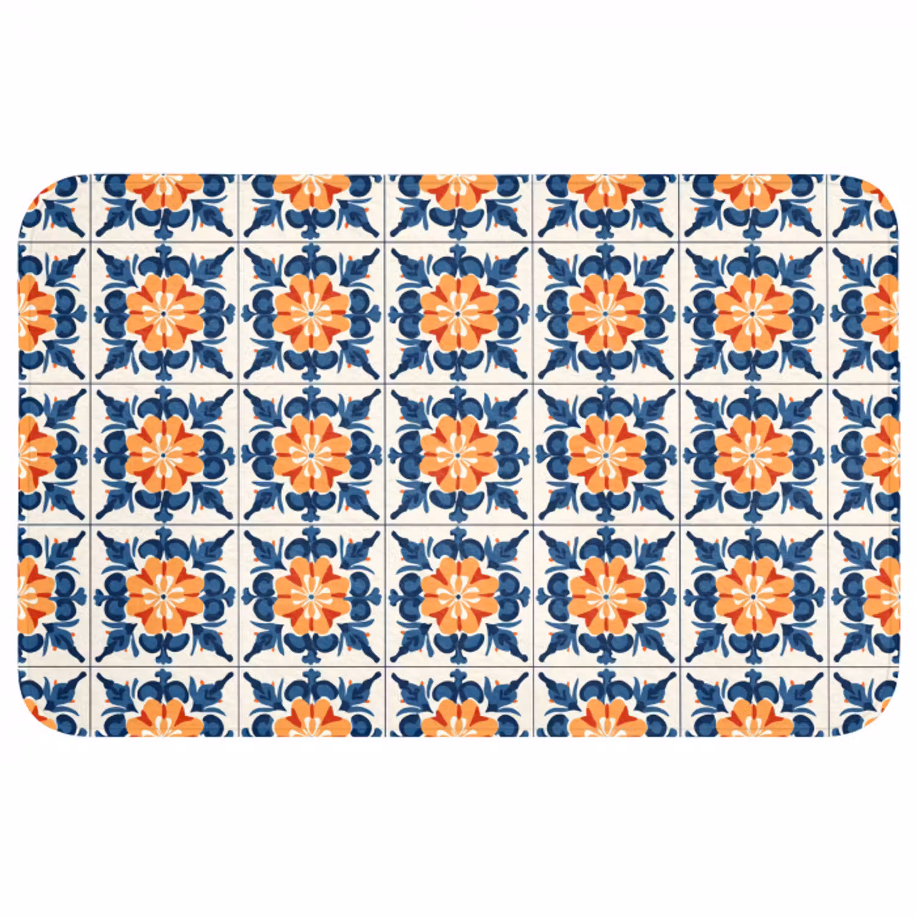 Traditioneel - Tegel - Oranje WCmat middel 1009 -3d